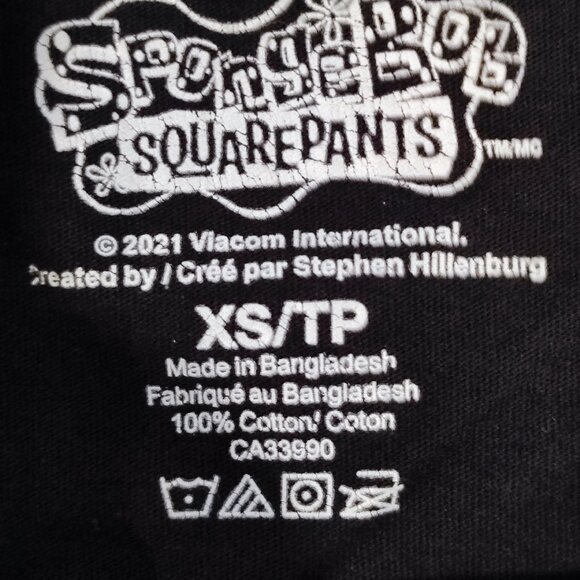 SpongeBob Squarepants T-shirt black graphic design men's size XS - Picture 5 of 8